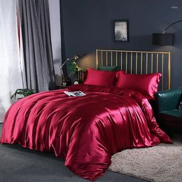 Bedding Sets Solid Colour Set Luxury Soft Pcduvet Cover And Pillowcases Quality Quilt Summer Bed For Home