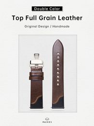 Maikes Original Design Watch Strap Quick Release Handmade Accessories Full Grain Leather Watch bands 240409