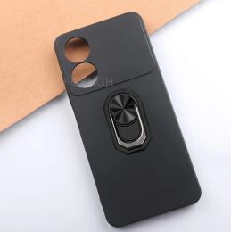 For ZTE Blade A54 A34 6.6" 2023 BladeA54 Back Finger Ring Soft TPU Silicone Case For ZTE Blade A34 Phone Cover
