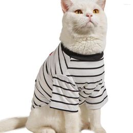 Dog Apparel Pullover Lovely Striped Printed T-shirt Shirt Cat Clothes Summer Good Elasticity For Vacation