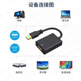 HD 1080P USB 3.0 to HDMI-compatible Adapter Drive Free External Graphics Card Cable Audio Video Converter for PC Laptop Monitor