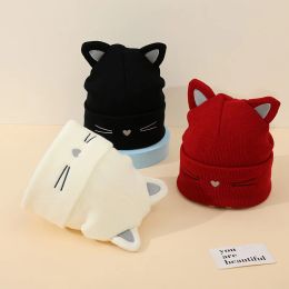 Spring Autumn Warm Hat for Toddler Kawaii Cat Beanie for Kids Boy Girl Warm Elastic Baby Hat for 1-5 Year Clothes Accessories