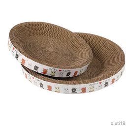 Cat Beds Furniture Durable Round Cat Scratcher Pad Grinding Claws Cardboard Corrugated Paper Cats Scratching Board Kitten Scrapers Pet Toy