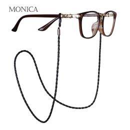 Woman Sunglasses Chain PU Twist Leather Rope Chain Multicolor Reading Glasses Outdoor Sports Non-slip Eyeglass Accessories