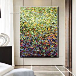 Green Abstract Colour In Messy Oil Painting Contemporary Painting Canvas Wall Art Room Texture Painting Modern Art Handmade Painting For Decor