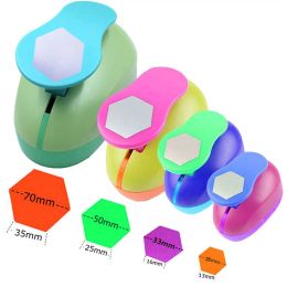 Brushes Free Ship Hexagon Hole Punch Geometry Craft Scrapbook Paper Puncher Graph Shaped Punches Children Easy Cutting Tool