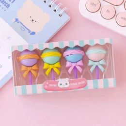 4pcs Kawaii Ice Cream Donuts Lollipop Pencil Eraser Rubber Eraser Primary Student Prizes Stationery Supplies Erasers For Kids