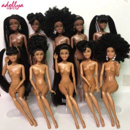 Adollya 32cm 1/6 African Dolls 10 Jointed Moveable Black American Doll Make-up Body 1/6 BJD Doll Toys for Girls Gifts Kids