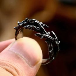 New Design 14K Gold Jesus Crown Thorns Rings For Man Women Vintage Black Couple Ring Fashion Cute Jewelry