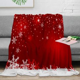 Blankets Christmas Snowflake Red Throw Blanket Portable Warm For Beds Home Decor Sofa