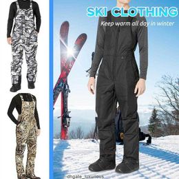 Mens Solid Colour Pocket Jumpsuit Suspenders Trousers Ski Pants Work Bib Overalls Working Uniforms Plus Size Coveralls L3
