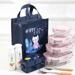 High-Capacity Portable Insulated Lunch Bag Women Kid Picnic Work Travel Food Thermal Storage Container Bento Box Cooler Tote Bag