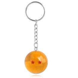 Anime Series 1-7 Stars Balls Keychain Bead Pendant Key Chains for Women Men Kids Keyring Jewelry Cosplay Prop