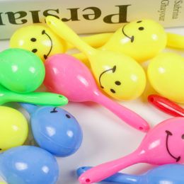 20Pcs Plastic Mini Smile Maracas Baby Musical Instrument Rattle Shaker Toys for Kids Birthday Party Favours Baby Shower Gifts