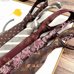 Neck Ties New Melad color gentleman 8CM formal business tie mens Korean patterned red brown coffeeQ