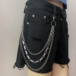 DIEZI Hip Hop Vintage Car Jeans Pants Key Chain Ring For Women Men Hip Hop Multilayer Star Tassel Chain Pendant Chain For Bag