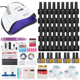 Blade Nail Manicure Kit for Nail Lamp Dryer Gel Select 45/36/18 Color Nail Polish Set & Electric Nail Drill Nail Art Tools Nail Set