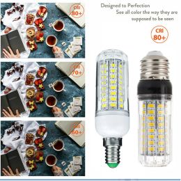 Dimmable E27 E26 E12 E14 B22 12V LED Corn Light Bulbs SMD 5730 10W Home Chandelier Table Lamp 72LEDs Replace Cool Warm White