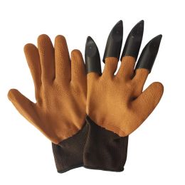 1 Pair Garden Gloves 4 ABS Plastic Garden Rubber Gloves With Claws Quick Easy to Dig and Plant For Digging Planting