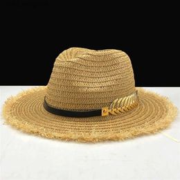 Wide Brim Hats Bucket Hats Summer Womens Hat Brim Lady Raffia Beach Sun Hat Casual Panama Straw Hat Men Cap girls Sun Cap Male Sombrero Chapeau Femme Y240409