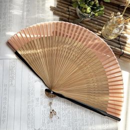 Decorative Figurines Summer Women's Portable Folding Fan Exquisite Tassel Decoration Home Daily Bamboo Wedding Gift Hand With Cheongsam