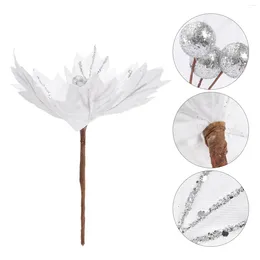 Decorative Flowers 4 Pcs Wreath Christmas Tree Flower Arrangement Faux Arrangements Artificial Iron Wire Accessory