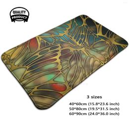 Carpets Golden Wing Pattern 3D Household Goods Mat Rug Carpet Cushion Butterflies Gold Bronse Structure Embossed Luxury