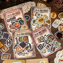 Yoofun 40pcs/lot Faded Numbers Old Doorplates Vintage Stickers for Journaling Planner Scrapbooking diy Sticky Labels