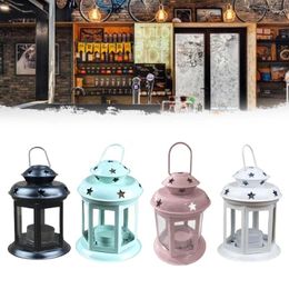 Candle Holders Wrought Iron Castle Holder Candlelight Dinner Wedding Wind Lantern Props