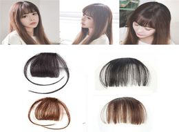 100 Real Human Hair Bangs Clip on Real Hair Extension Front Neat Bang Fringe 5 Colors Choose For Woman3801460