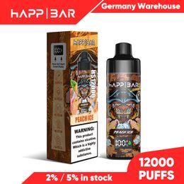 Original HAPP 12K Puff 12000 Puff 15000 Disposable Vape E Cigarettes Smart Display with 2% 5% Vapes Disposable In Stock Free Shipping