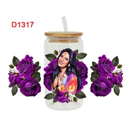 3D UV DTF Transfers Stickers 16oz Cup Wrap Selena Star Printed For DIY Glass Ceramic Metal Leather Etc. D1310