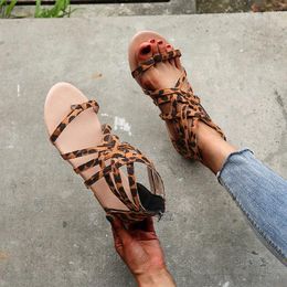 Sandals Women's Bohemia Woven Toe Roman Summer Flat Women Rome Shoes Zapatos De Mujer