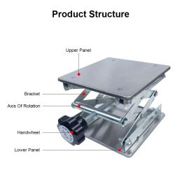 Lift Table 4'x4' Lab Plate Jack Scissor Stand Platform Router Workbench Table Woodworking Lift Laboratory Carpentry Tools