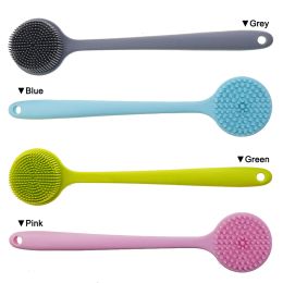 1Pcs 4 Colour 225g Multifunctional Silicone Brush Long Handle Double-Sided Bath Shower For Bathroom Accessories Cleaning Tool
