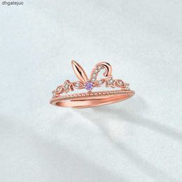 Original 925 Co branded Princess Silver Jewellery New Product Dijia Purple Rabbit Star Delu Rose 18K Parent Child Ring