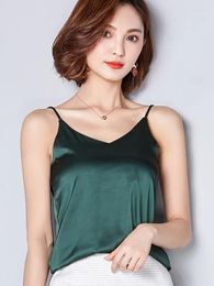 Women's Tanks 2024 Sexy Silk Crop Tops Camis Women Ube Top Female Sleeveless Seamless Sports Lingerie Tee Bra Bandeau Tank Sling