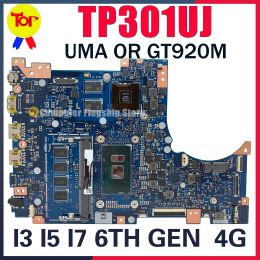Motherboard KEFU TP301UJ Laptop Motherboard For ASUS TP301U TP301UA Q303U Mainboard I3 I5 I76TH GEN CPU 4GRAM GT920/V2G Or UM 100% Working