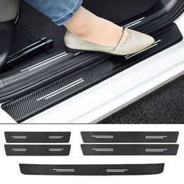 Leather Car Door Sill Plate Protector Stickers Interior For Jaguar XF XE XJ F-PACE F-TYPE X760 X260 X761 Car Accessories