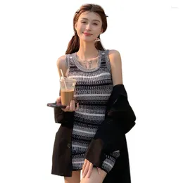 Casual Dresses Women's Dress Stripe Gradient Knitted Sleeveless Summer