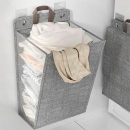 Laundry Bags Large Capacity Wall Hanging Hamper Foldable Dirty Basket Clothes Organiser Bathroom Bag Storage Bedroom Clo F0l6