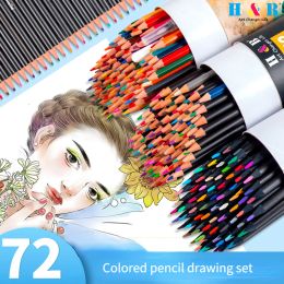 Pencils 72 Colors Color Pencil Painting Set Barreled Art Students Painting Creation Special Oily Watersoluble Wooden Color Lead