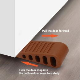 4PCS Rubber Door Stopper, Door Stop Wedge With Door Holder, Works With All Floor Surfaces