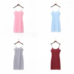 Casual Dresses Chiffon Lining Anti Permeability Suspender As A Base Plump Matching Dress For Women's Summer Mid Length Tank Vest