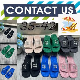 Top Quality Slippers New Style Designer Sandals Luxury Women Velvet material rhinestone Velcro tape GAI Soft Slip-On Size 35-42