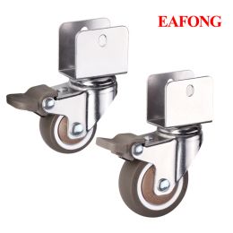 U Shaped Wheels for Baby Crib Bed Move Furniture Soft Rubber Trolley Wheels Universal Swivel Caster for Bookcase Cabinet Brake