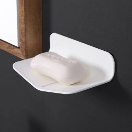 Plastic Adhesive Soap Holder for Shower Bathroom Kitchen, Soap Dish with Drain, Sponge Drainer Dish, Keep Soap Dry Clean