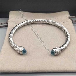 Charm Fashion Silver hook Twisted Women Men Cuff Bracelet Bangle 5MM Bracelets Wire Woman Designer Cable Jewellery Exquisite Accessories Top Trending gifts 0OUO