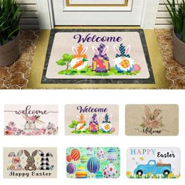 Carpets Easter Door Mats Eggs Flower Cute Carpet Spring Party Home Bathroom Anti-slip Doormat Decor For Kitchen