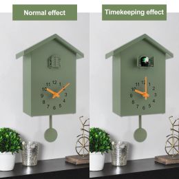 Cuckoo Clock with Chimer Minimalist Delicate Cuckoo Sound Clock with Pendulum Battery Powered Cuckoo Clock for Wall Art Home